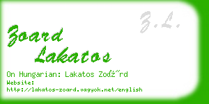 zoard lakatos business card
